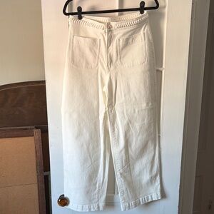 Madewell x Lisa Says Gah White High-Waisted Pants